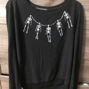 Wildfox Skeleton Sweatshirt (SIZE L)